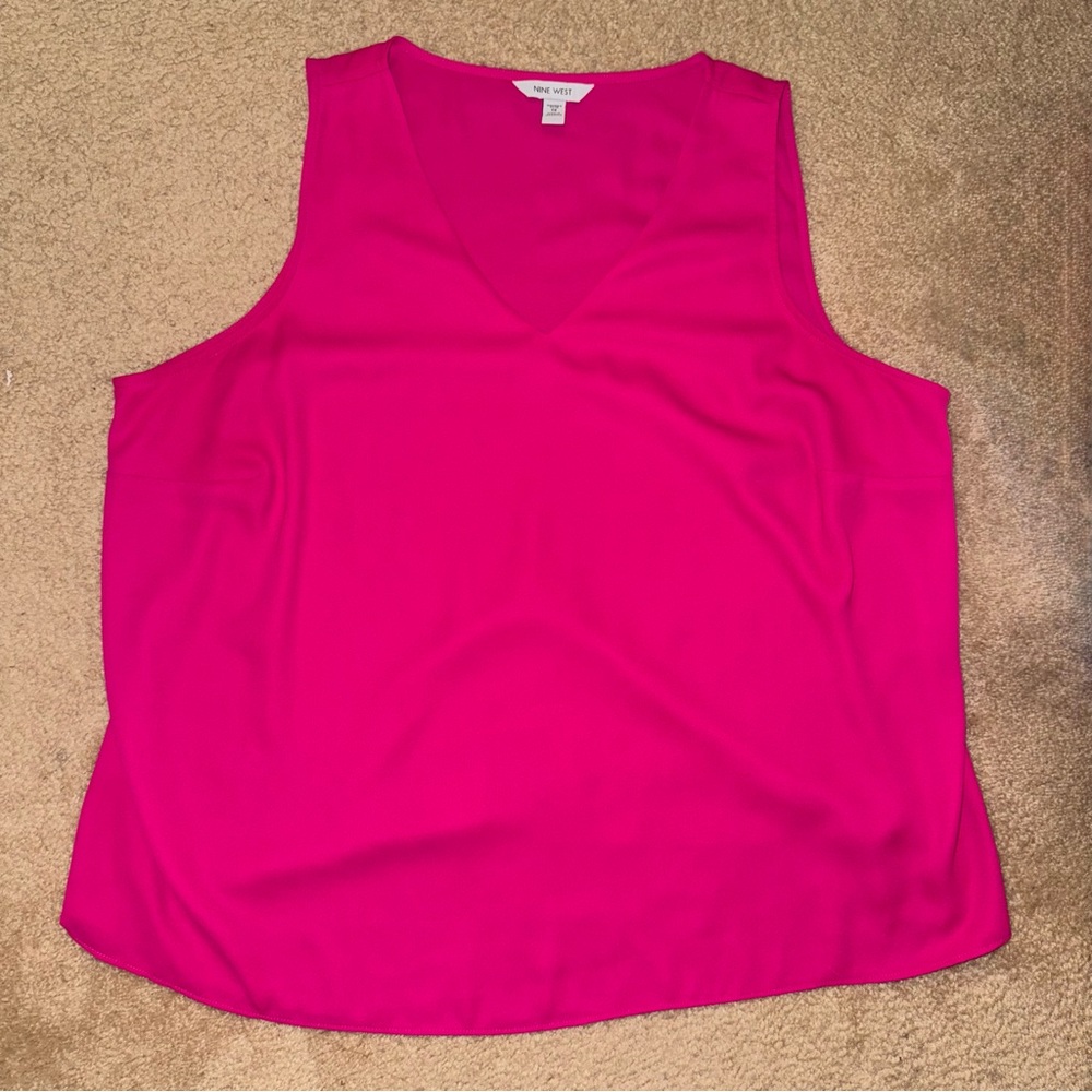 Vibrant Hot Pink Sleeveless Blouse